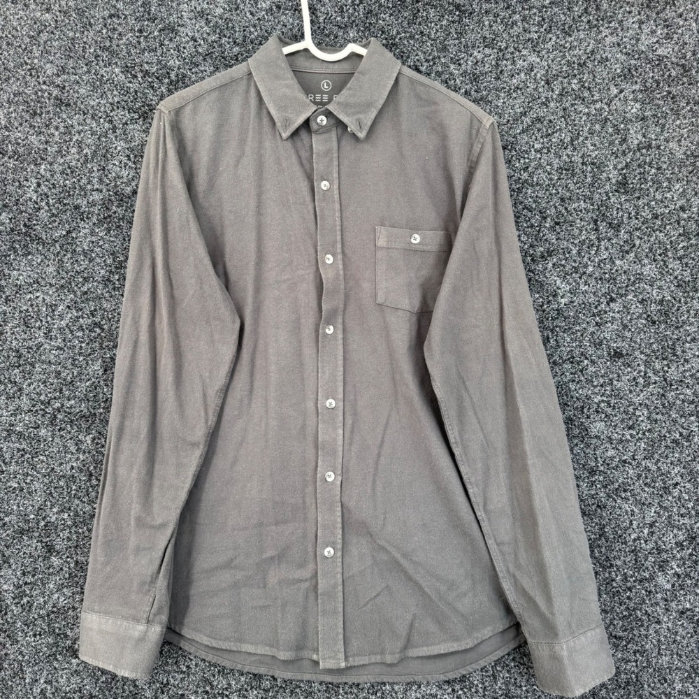 Free Fly Mens Bamboo Performance Long Sleeve Button Down Shirt Gray Large